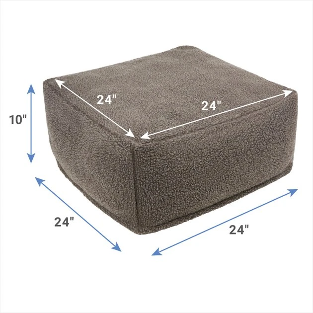 Frisco Sherpa Cube Pillow Cat & Dog Bed, Brown 4 Frisco Sherpa Cube Pillow Cat & Dog Bed, Brown - Image 2