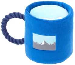 Frisco Camping Mug Plush with Rope Squeaky Dog Toy