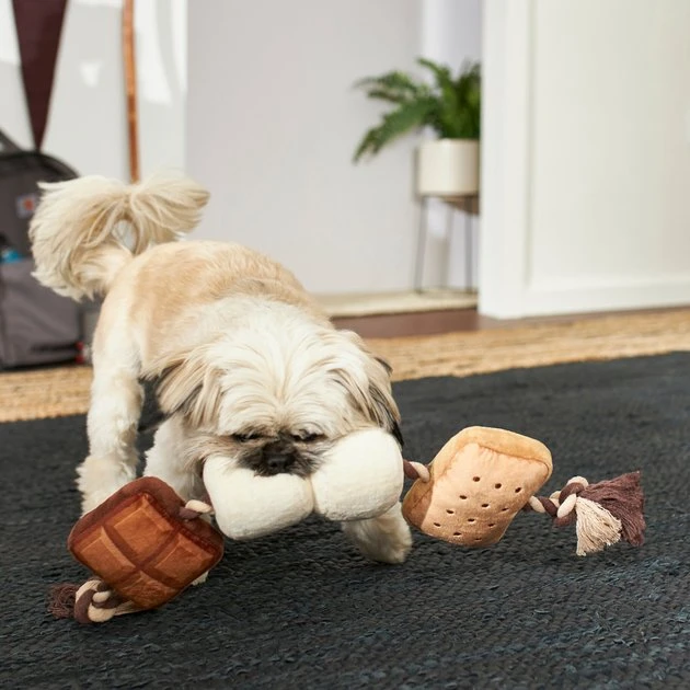 Frisco Camping S'mores Plush with Rope Squeaky Dog Toy 5 Frisco Camping S'mores Plush with Rope Squeaky Dog Toy - Image 3