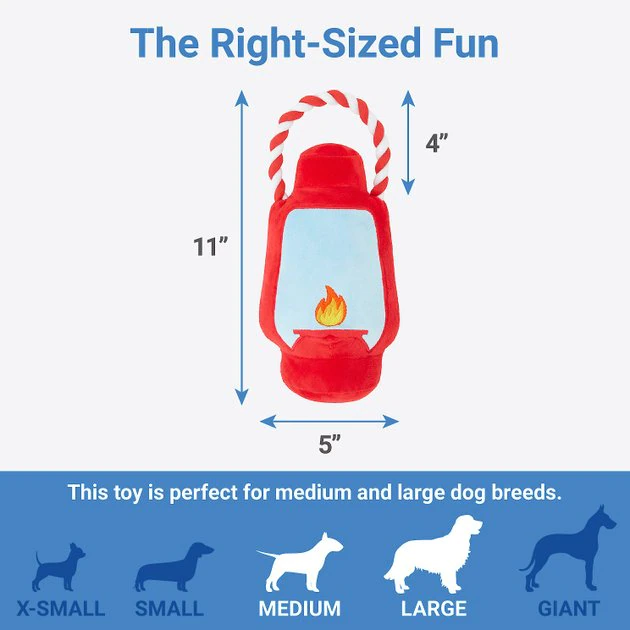 Frisco Camping Lantern Plush with Rope Squeaky Dog Toy 4 Frisco Camping Lantern Plush with Rope Squeaky Dog Toy - Image 2