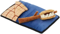 Frisco Camping Smores & Sleeping Bag Flat Plush Squeaky Dog Toy, 2 count