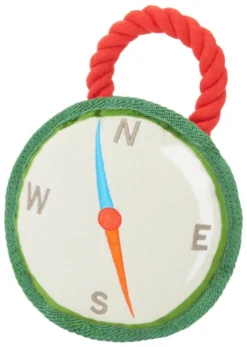 Frisco Camping Compass Plush with Rope Squeaky Dog Toy