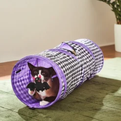 Frisco Halloween Checkered Foldable Play Tunnel Cat Toy with Catnip -FRISCO Sales 271304 PT3. SY630 V1624817226
