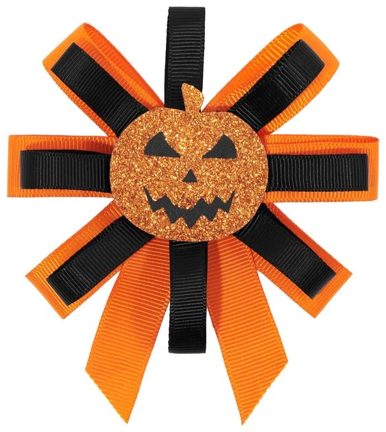 Frisco Orange Glitter Dog Collar with Pumpkin Ribbon 6 Frisco Orange Glitter Dog Collar with Pumpkin Ribbon - Image 4