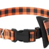 Frisco Halloween Plaid Dog Collar with Bow