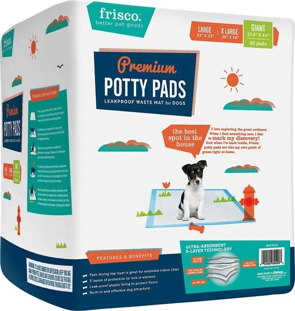 Frisco Giant Training & Potty Pads, 27.5-in x 44-in, 30 count, Unscented & Frisco Training & Potty Pads, 22-in x 23-in, 150 count, Unscented 4 Frisco Giant Training & Potty Pads, 27.5-in x 44-in, 30 count, Unscented & Frisco Training & Potty Pads, 22-in x 23-in, 150 count, Unscented - Image 2
