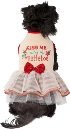 Frisco Kiss Me Under the Mistletoe Dog & Cat Dress -FRISCO Sales 276335 PT3. SY630 V1637685458