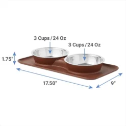 Frisco Double Stainless Steel Dog & Cat Bowl with Silicone Mat -FRISCO Sales 277551 PT1. SY630 V1628862093