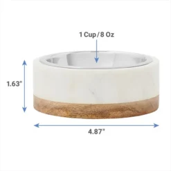 Frisco Marble Design Stainless Steel Dog & Cat Bowl with Wooden Base 10 Frisco Marble Design Stainless Steel Dog & Cat Bowl with Wooden Base -FRISCO Sales 277554 PT1. SY630 V1628861915