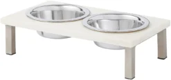 Frisco Marble Stainless Steel Double Elevated Dog & Cat Bowls