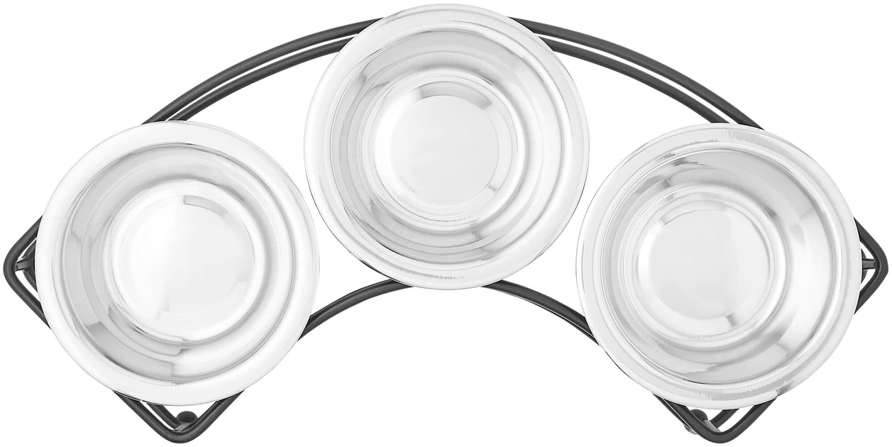 Frisco Curved Triple Feeder Stainless Steel Dog & Cat Bowl 7 Frisco Curved Triple Feeder Stainless Steel Dog & Cat Bowl - Image 5