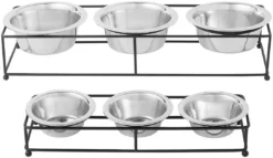 Frisco Straight Triple Feeder Stainless Steel Dog & Cat Bowl -FRISCO Sales 277568 PT5. SY630 V1627936036