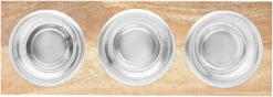 Frisco Dark Wooden Triple Elevated Stainless Steel Dog & Cat Bowl -FRISCO Sales 277570 PT4. SY630 V1627935376