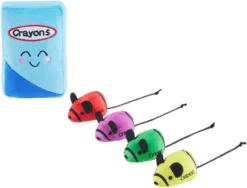 Frisco Crayon Box Plush Mice Cat Toy with Catnip, 5 count