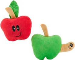 Frisco Teacher's Apple Plush Cat Toy with Catnip, 2 count