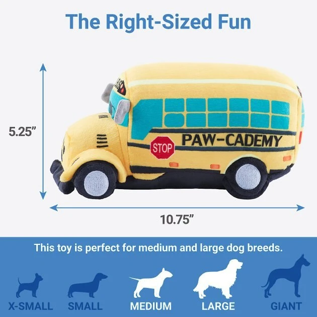 Frisco School Bus Plush Squeaky Dog Toy 4 Frisco School Bus Plush Squeaky Dog Toy - Image 2