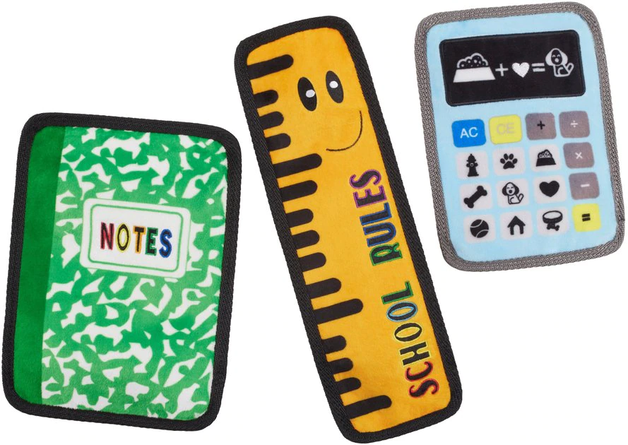 Frisco Essentials Flat Plush Squeaky Dog Toy, 3 count 3 Frisco Essentials Flat Plush Squeaky Dog Toy, 3 count