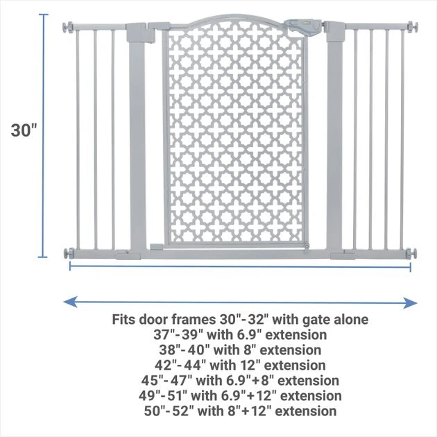 Frisco Metal Pattern Extra Wide Auto-close Dog Gate 4 Frisco Metal Pattern Extra Wide Auto-close Dog Gate - Image 2