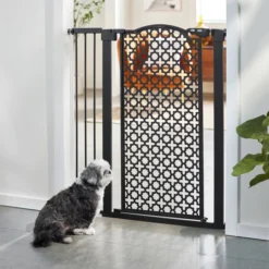 Frisco Metal Pattern Extra Tall Auto-close Dog Gate