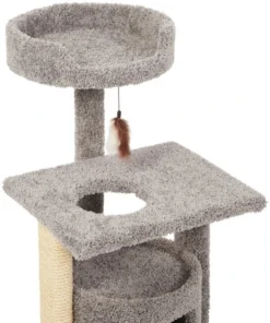 Frisco 42-in Real Carpet Cat Tree with Condo, Grey -FRISCO Sales 282755 PT3. SY630 V1621949298