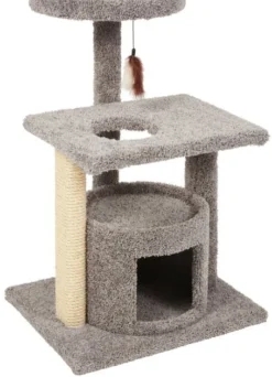 Frisco 42-in Real Carpet Cat Tree with Condo, Grey -FRISCO Sales 282755 PT4. SY630 V1621949342