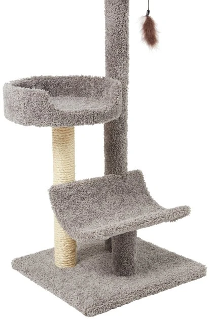 Frisco 45-in Real Carpet Cat Tree, Gray 6 Frisco 45-in Real Carpet Cat Tree, Gray - Image 4