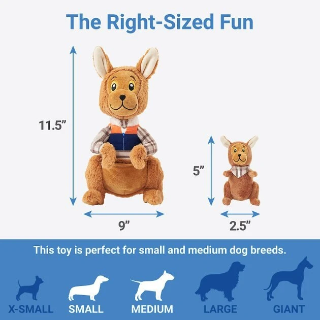 Frisco Kangaroo & Joey Plush Squeaky Dog Toy, 2 count 4 Frisco Kangaroo & Joey Plush Squeaky Dog Toy, 2 count - Image 2