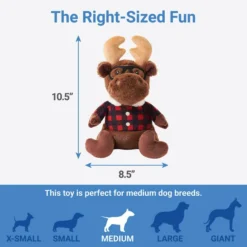 Frisco Hipster Moose Plush Squeaky Dog Toy -FRISCO Sales 285603 PT1. SY630 V1633969275