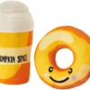 Frisco Fall Pumpkin Pie Latte & Donut Plush Squeaky Dog Toy, 2 count