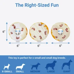 Frisco Maple Bacon Donuts Plush Squeaky Dog Toy, 3 count 8 Frisco Maple Bacon Donuts Plush Squeaky Dog Toy, 3 count -FRISCO Sales 285613 PT2. SY630 V1633969278