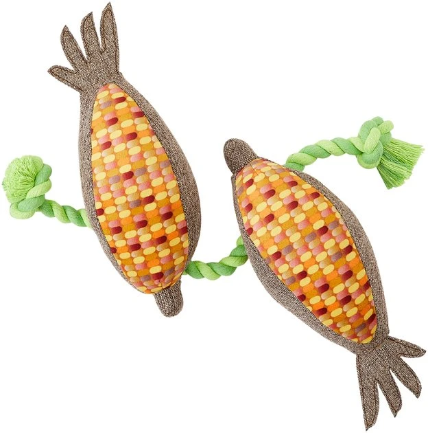 Frisco Fall Harvest Corn Plush with Rope Plush with Rope Squeaky Dog Toy 3 Frisco Fall Harvest Corn Plush with Rope Plush with Rope Squeaky Dog Toy