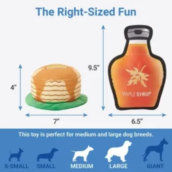 Frisco Pancakes & Maple Syrup Plush Squeaky Dog Toy, 2 count -FRISCO Sales 285627 PT1. SY630 V1636990879