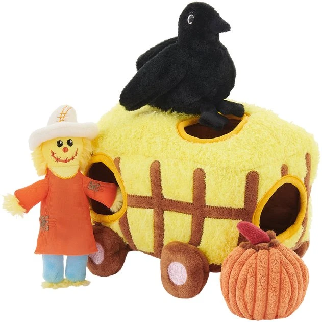 Frisco Fall Hay Wagon Hide & Seek Puzzle Plush Squeaky Dog Toy 3 Frisco Fall Hay Wagon Hide & Seek Puzzle Plush Squeaky Dog Toy