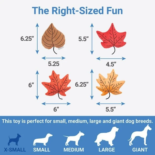 Frisco Fall Leaves Plush Squeaky Dog Toy, 4 count 4 Frisco Fall Leaves Plush Squeaky Dog Toy, 4 count - Image 2