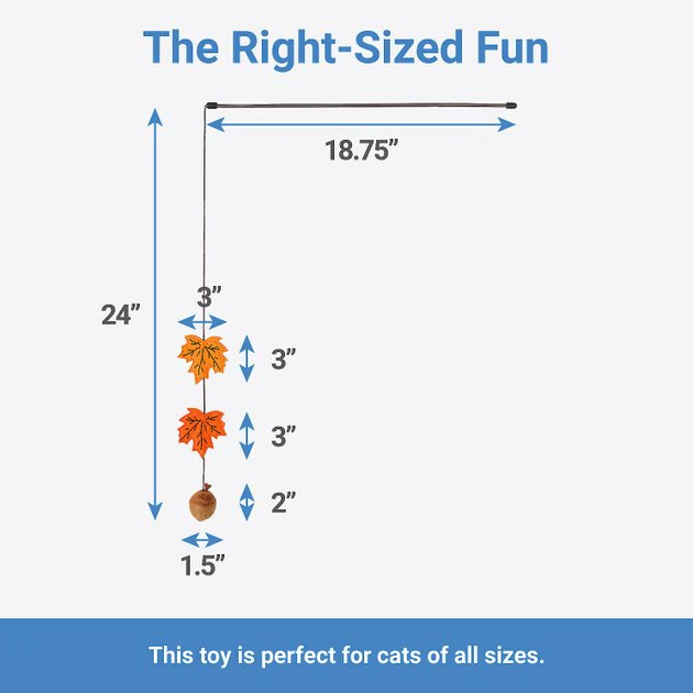 Frisco Fall Acorn & Leaves Teaser Cat Toy with Catnip 4 Frisco Fall Acorn & Leaves Teaser Cat Toy with Catnip - Image 2