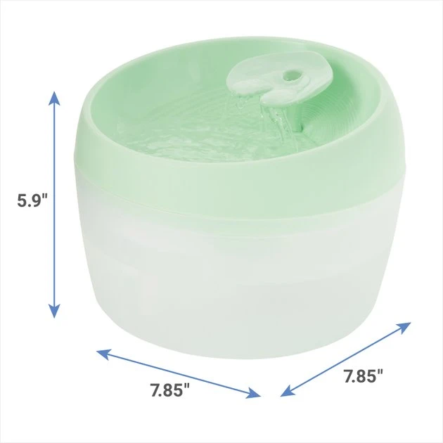 Frisco Whimsical Leaf Round Dog & Cat Fountain, 50-oz, Mint Green 4 Frisco Whimsical Leaf Round Dog & Cat Fountain, 50-oz, Mint Green - Image 2