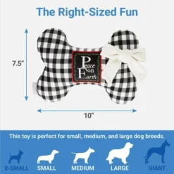 Frisco Holiday "All Is Bright" Reversible Bone Plush Squeaky Dog Toy -FRISCO Sales 287191 PT2. SY630 V1637767124