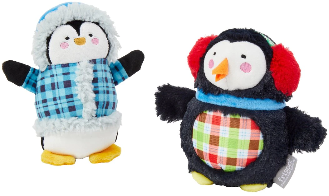 Frisco Penguins Plush Squeaky Dog Toy, 2 count 3 Frisco Penguins Plush Squeaky Dog Toy, 2 count
