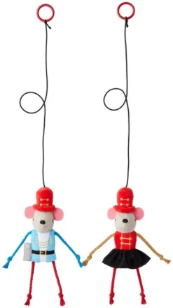 Frisco Nutcracker & Ballerina Bouncy Mouse Teaser Cat Toy with Catnip, 2 count