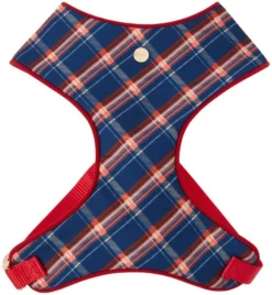 Frisco Fashion Over-The-Head Harness, Blue Plaid