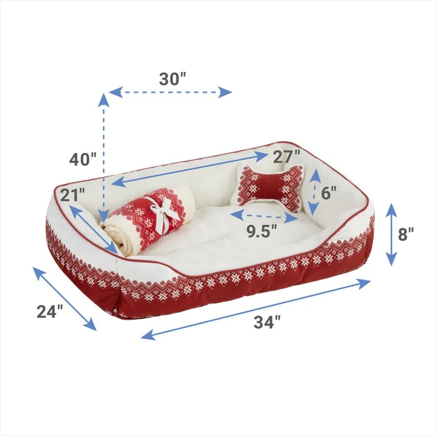 Frisco Nordic Fair Isle Dog & Cat Bed & Gift Set 4 Frisco Nordic Fair Isle Dog & Cat Bed & Gift Set - Image 2