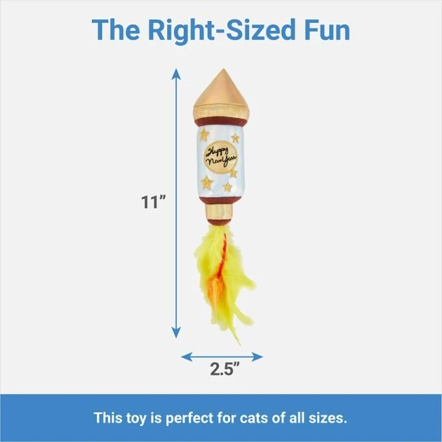 Frisco New Year's Eve Firework Plush Kicker Cat Toy with Catnip 4 Frisco New Year's Eve Firework Plush Kicker Cat Toy with Catnip - Image 2