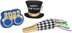 Frisco New Year's Eve Party Essentials Plush Squeaky Dog Toy