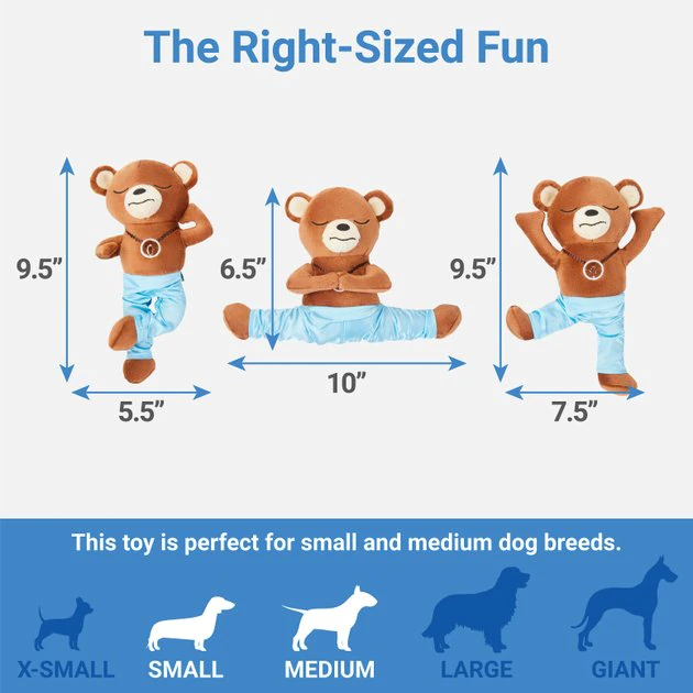 Frisco Yoga Bear Plush Squeaky Dog Toy, 3 count 4 Frisco Yoga Bear Plush Squeaky Dog Toy, 3 count - Image 2