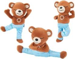 Frisco Yoga Bear Plush Cat Toy with Catnip, 3 count
