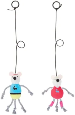 Frisco Gym Bouncy Mice Plush Cat Toy with Catnip, 2 count