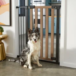 Frisco Wood & Metal Extra Tall Auto-close Dog Gate, 41-in
