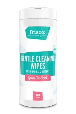 Frisco Gentle Cleaning Waterless Grooming Wipes for Puppies & Kittens, Green Tea Scent