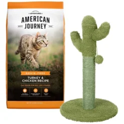 American Journey||Frisco American Journey Turkey & Chicken Recipe Grain-Free Dry Food + Frisco Cactus Cat Scratching Post, 22-in