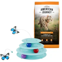 American Journey||Frisco American Journey Turkey & Chicken Recipe Grain-Free Dry Food + Frisco Cat Tracks Butterfly Cat Toy